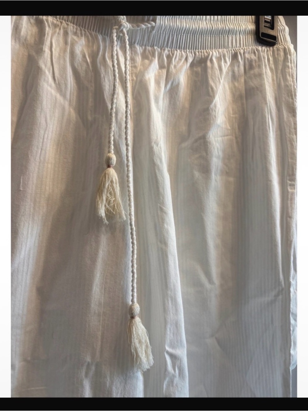 Gilligan O’Malley White Crochet Hem Drawstring 100% Cotton Pants XS - Picture 3 of 10